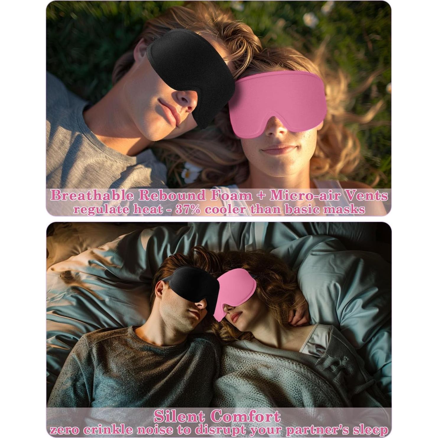 Máscara para dormir ergonómica Hochoek LP-Rosa Normal