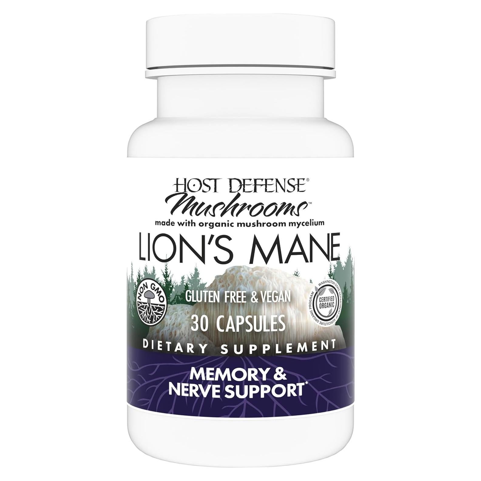 Suplemento de Hongos Melena de León Defensa de Anfitrión 30 Cápsulas