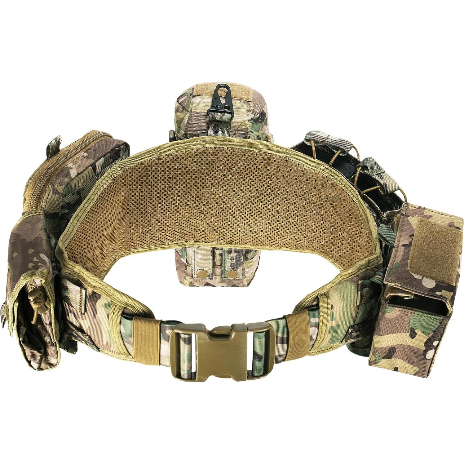 Cinturón Táctico BOMTURN 7 en 1 Militar Molle 90-125 cm