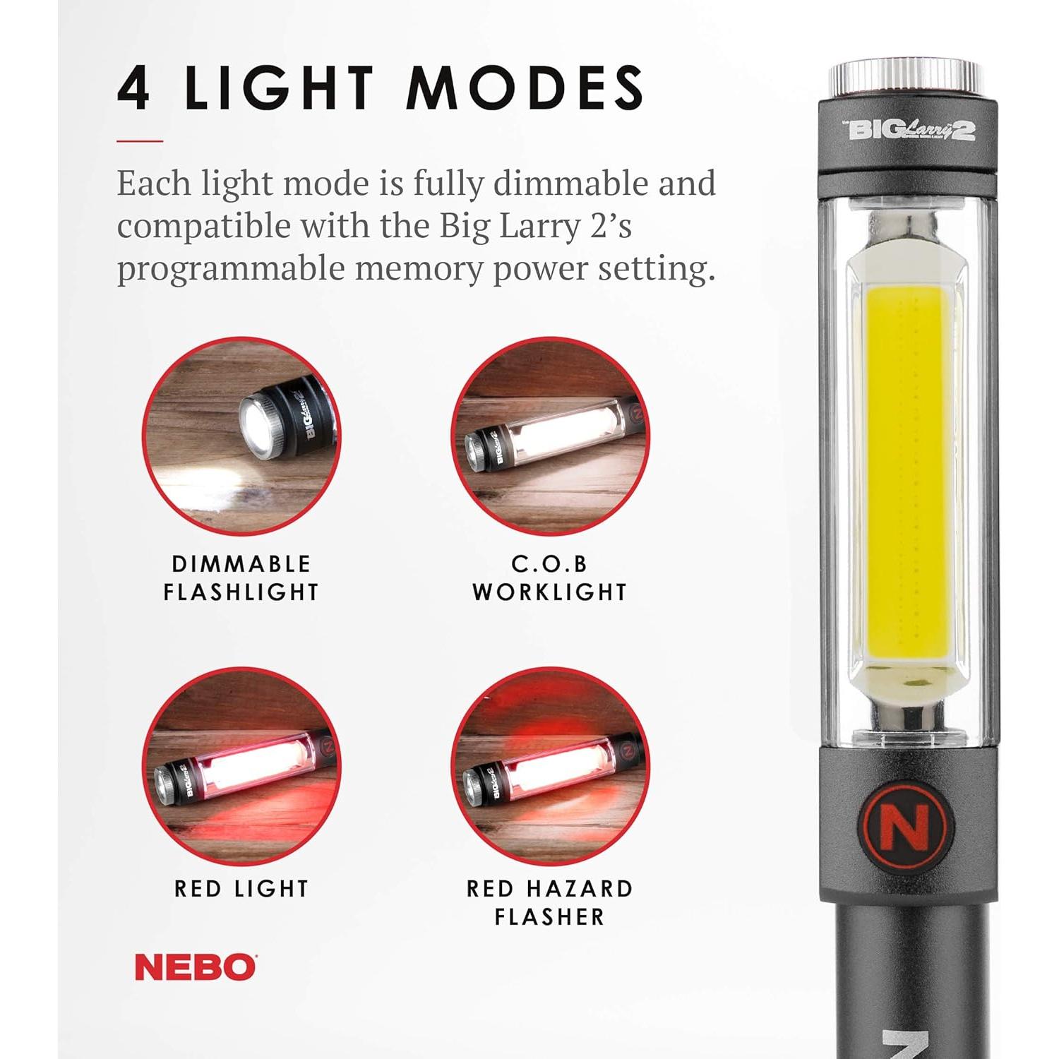 Luz de trabajo NEBO Big Larry 2 500 Lúmenes Aluminio