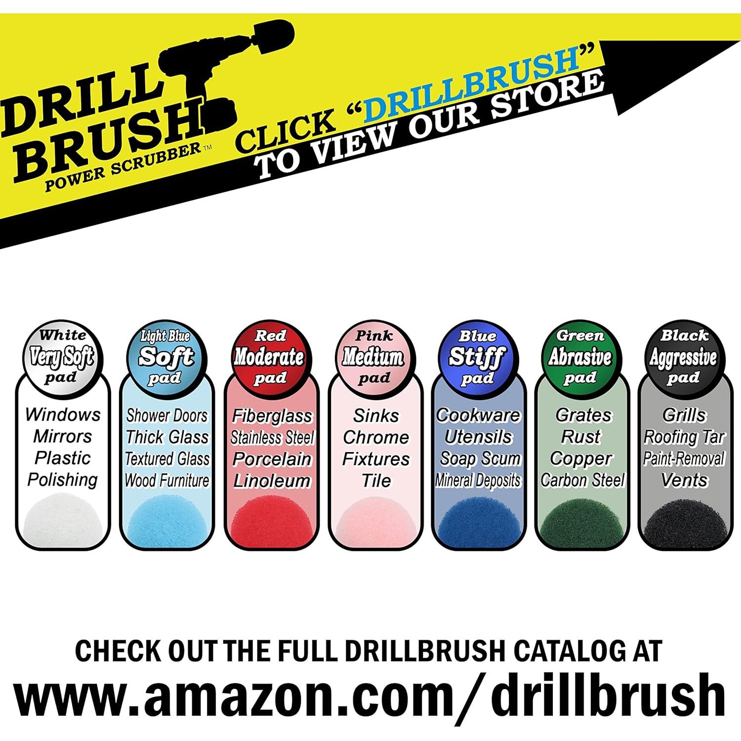 Cepillo de Taladro Drillbrush con 6 Almohadillas de Limpieza