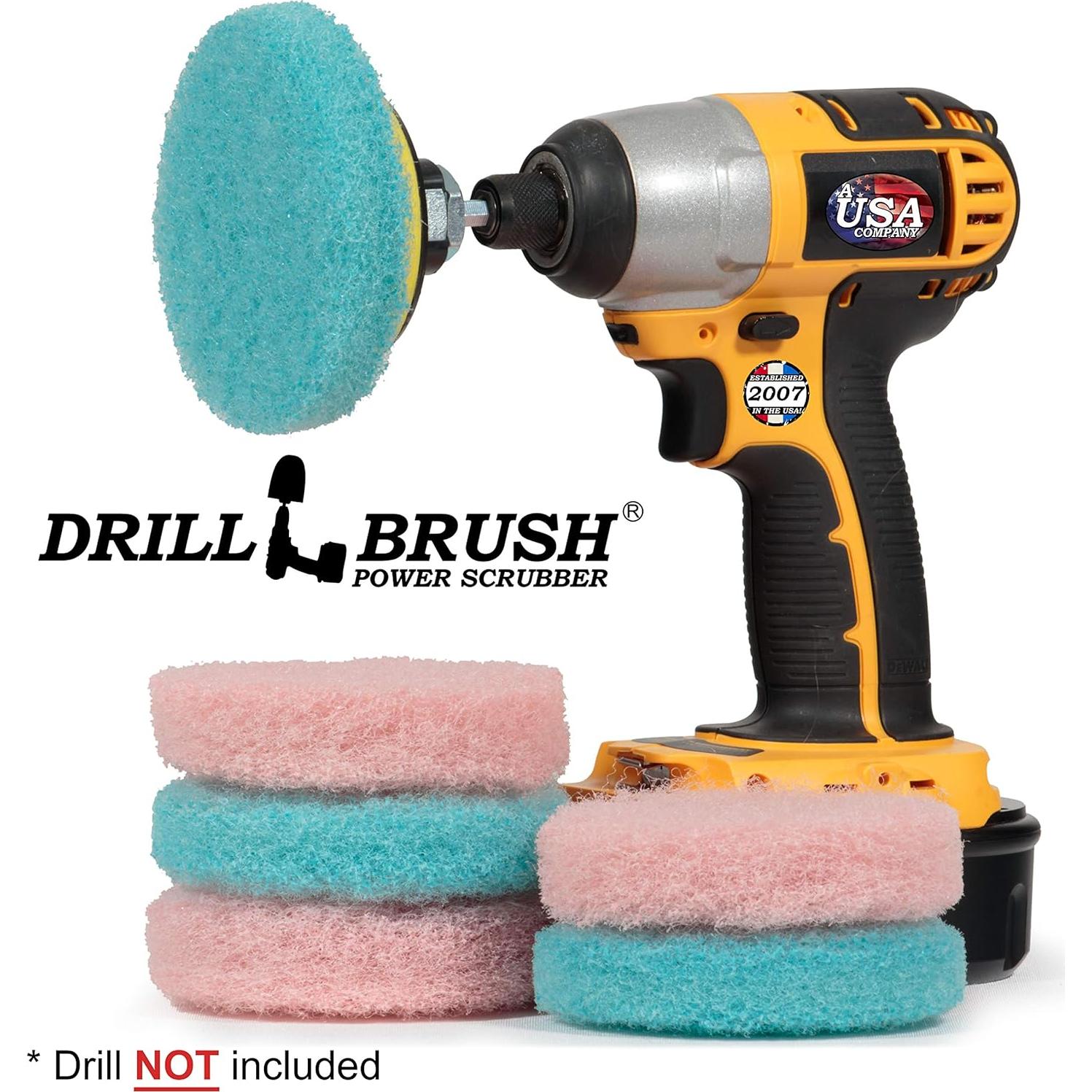 Cepillo de Taladro Drillbrush con 6 Almohadillas de Limpieza