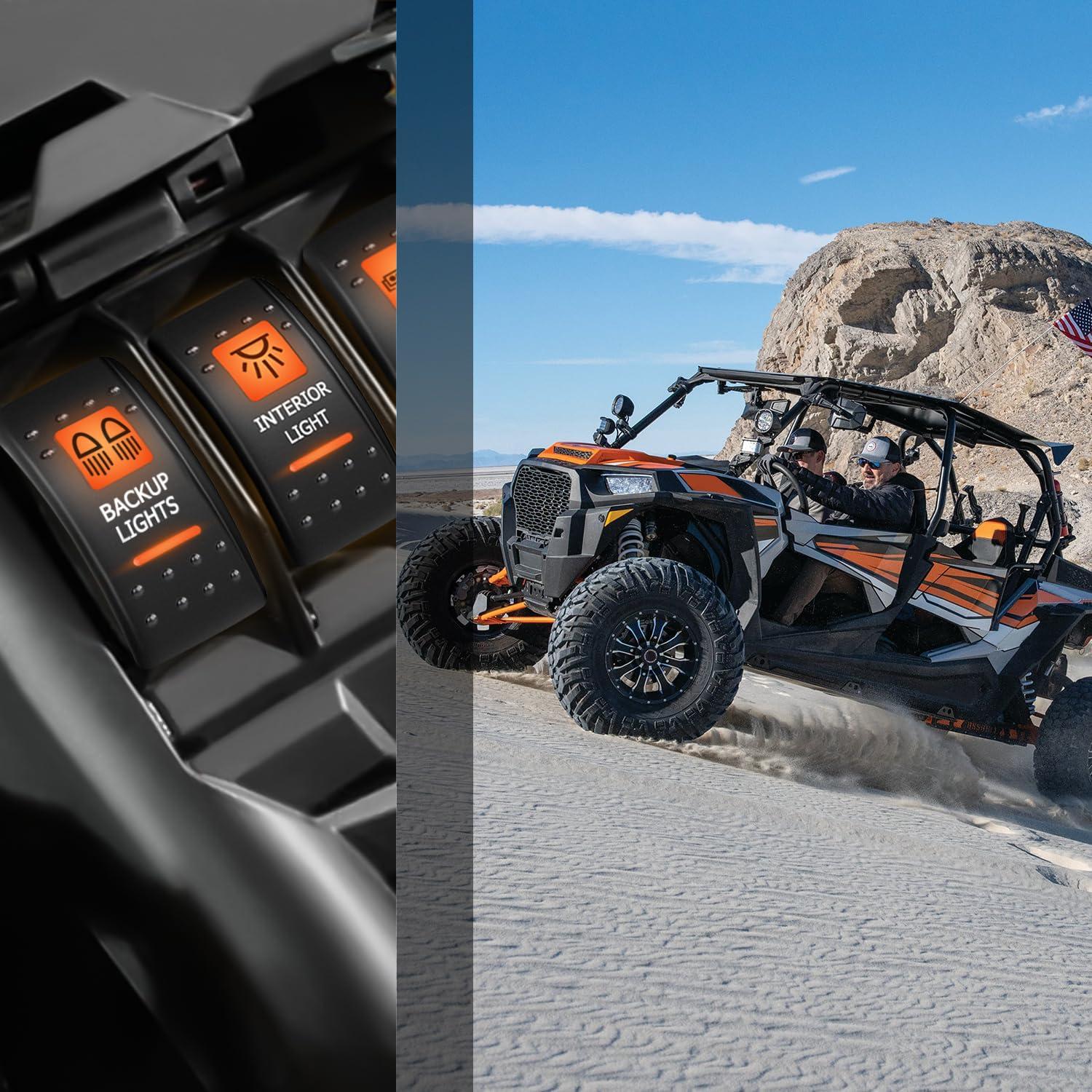 Interruptor Rocker 5 Pines Nilight para Luces de Respaldo 12V 24V