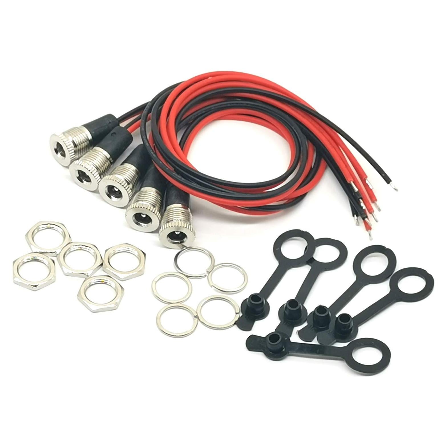 Paquete de 5 Conectores Adaptadores Hembra 5.5 x 2.1 mm OUOU