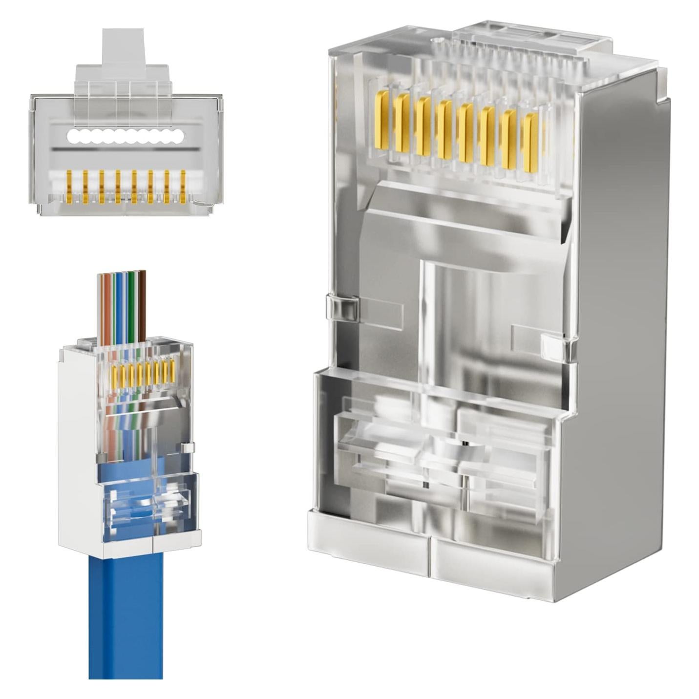 Conectores RJ45 Cat6 Pasantes Blindados Iwillink 50U