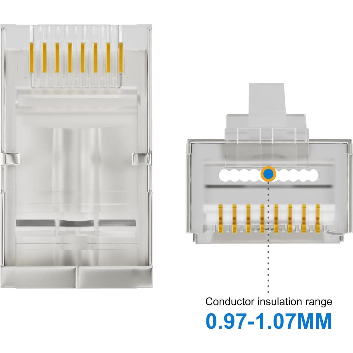 Conectores RJ45 Cat6 Pasantes Blindados Iwillink 50U