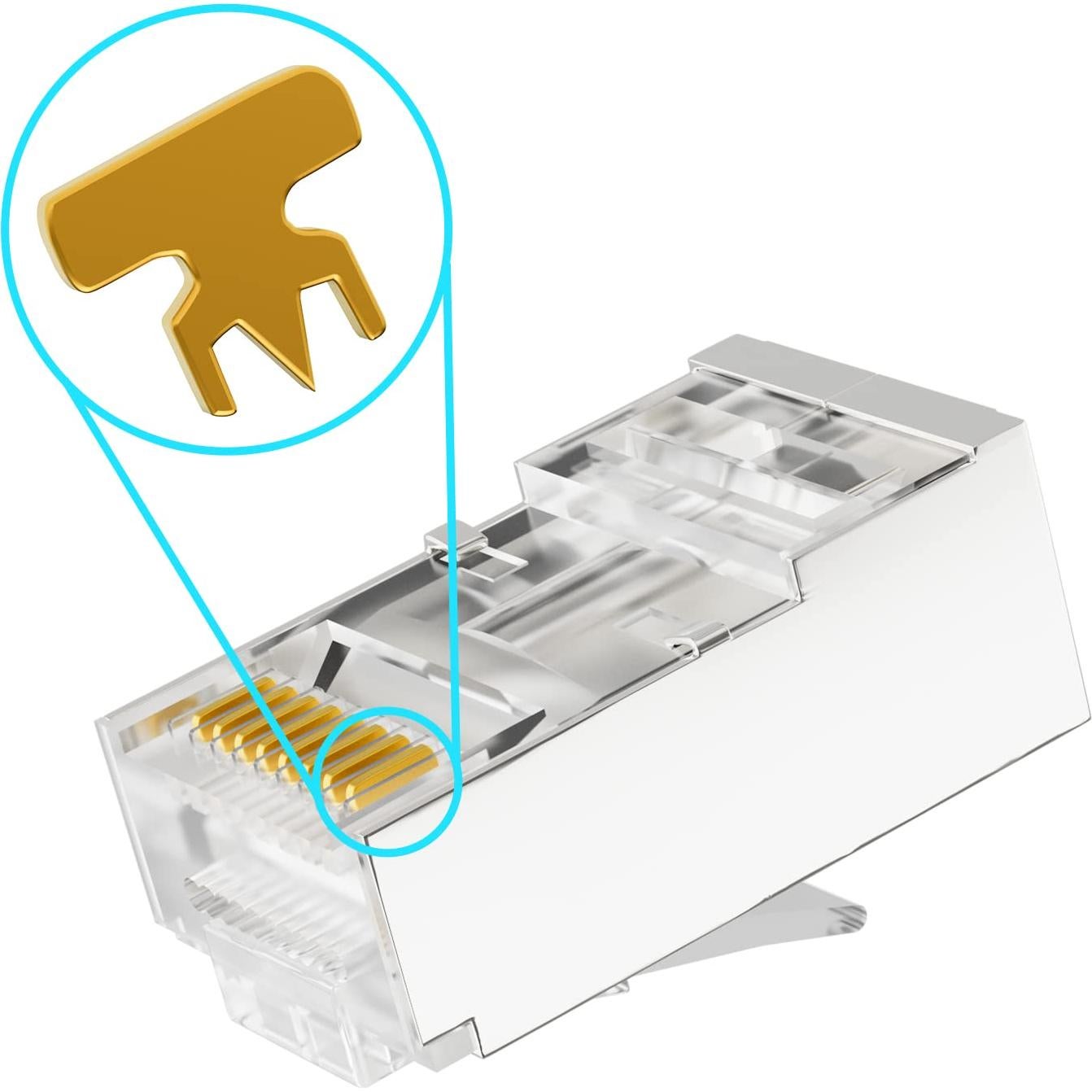 Conectores RJ45 Cat6 Pasantes Blindados Iwillink 50U
