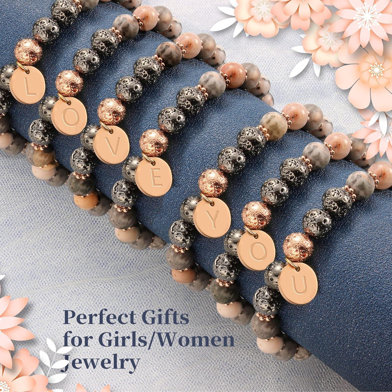 Pulsera de Iniciales Btysun para Mujeres Letra K Ajustable