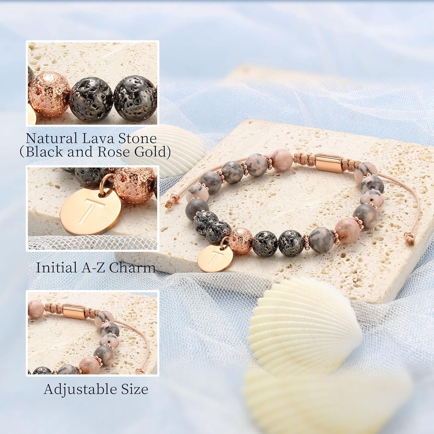 Pulsera de Iniciales Btysun para Mujeres Letra K Ajustable