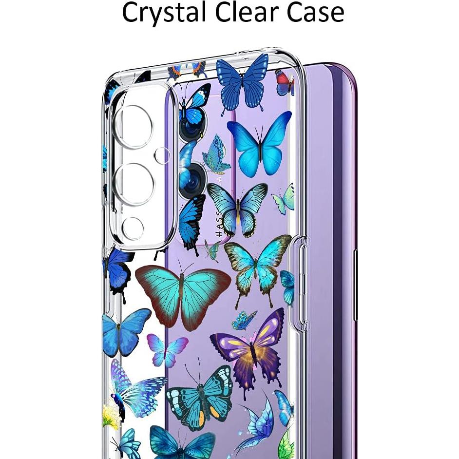 Funda Unov TPU Transparente para OnePlus 9 5G 6.5" Mariposa Azul