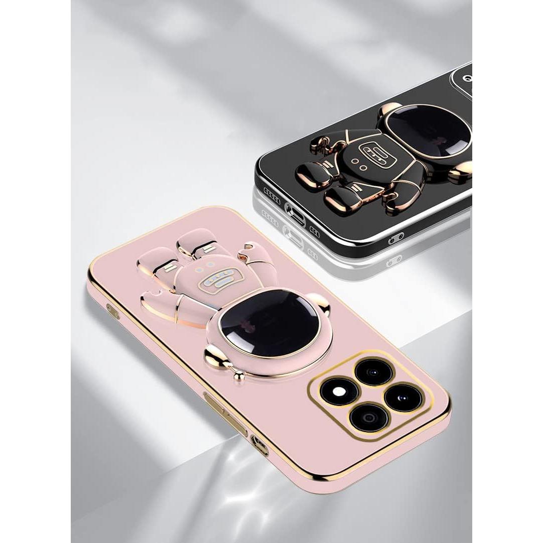 Funda Honor x8b con Soporte Oculto Astronauta - Silicona Negra