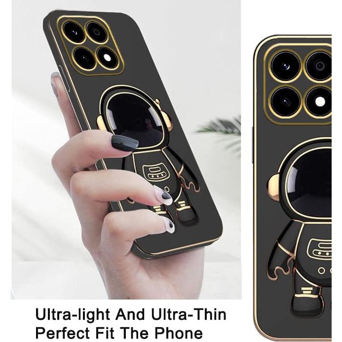 Funda Honor x8b con Soporte Oculto Astronauta - Silicona Negra