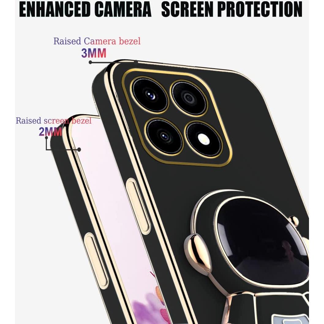 Funda Honor x8b con Soporte Oculto Astronauta - Silicona Negra