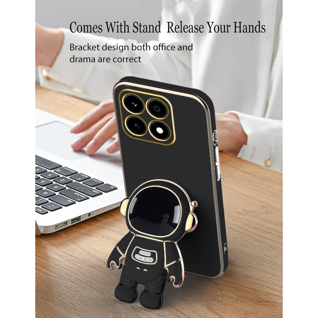 Funda Honor x8b con Soporte Oculto Astronauta - Silicona Negra