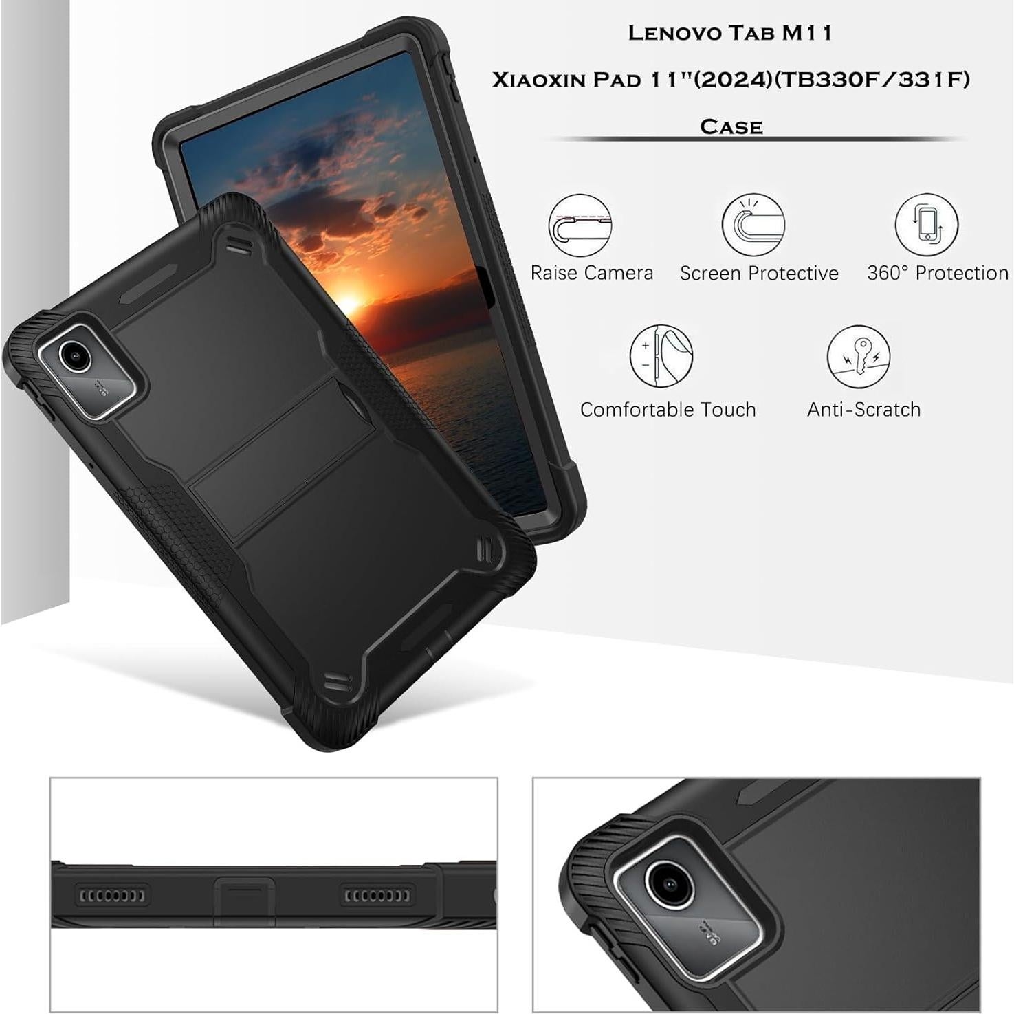 Funda YINLAI para Lenovo Tab M11 11" 2024 con Soporte Negro