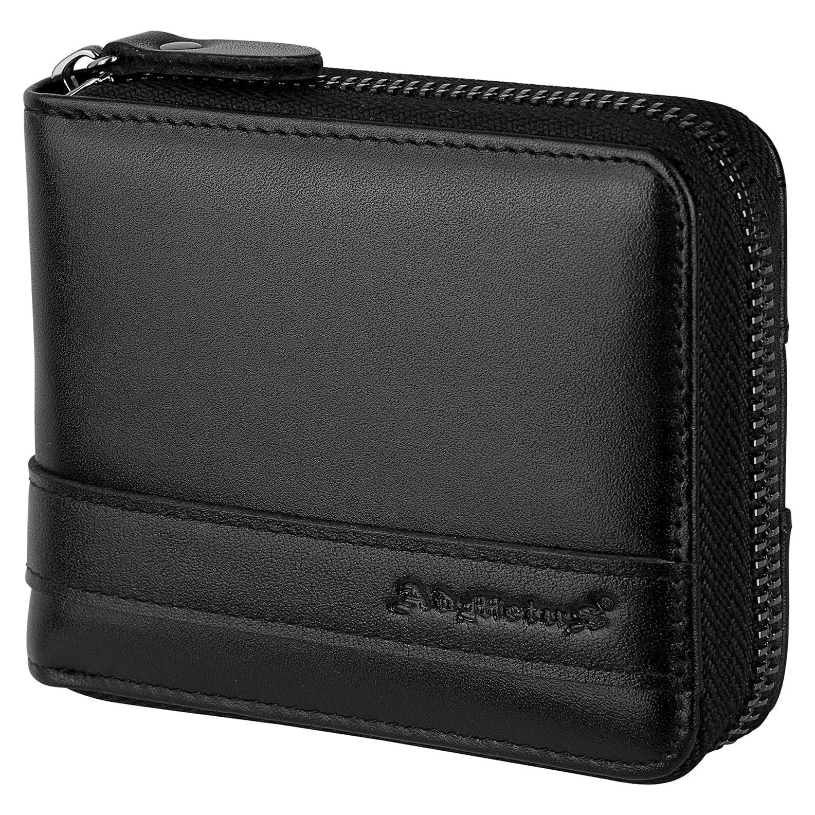 Cartera Bifold de Cuero Genuino Admetus con Bloqueo RFID