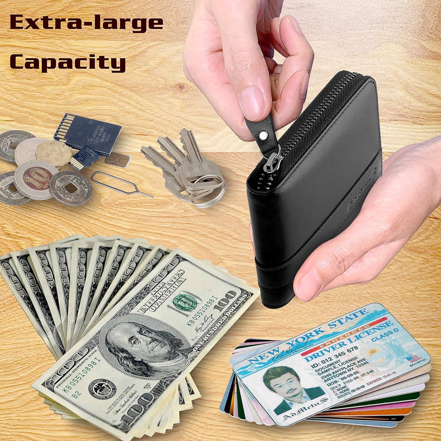 Cartera Bifold de Cuero Genuino Admetus con Bloqueo RFID