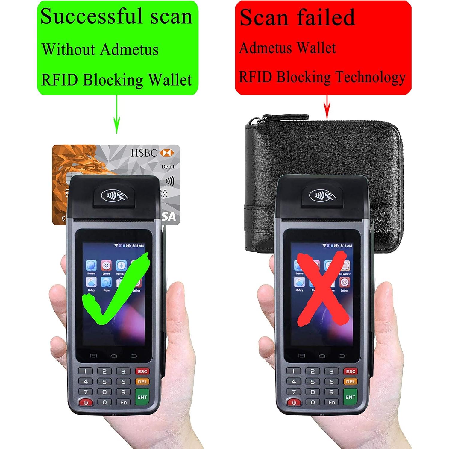 Cartera Bifold de Cuero Genuino Admetus con Bloqueo RFID