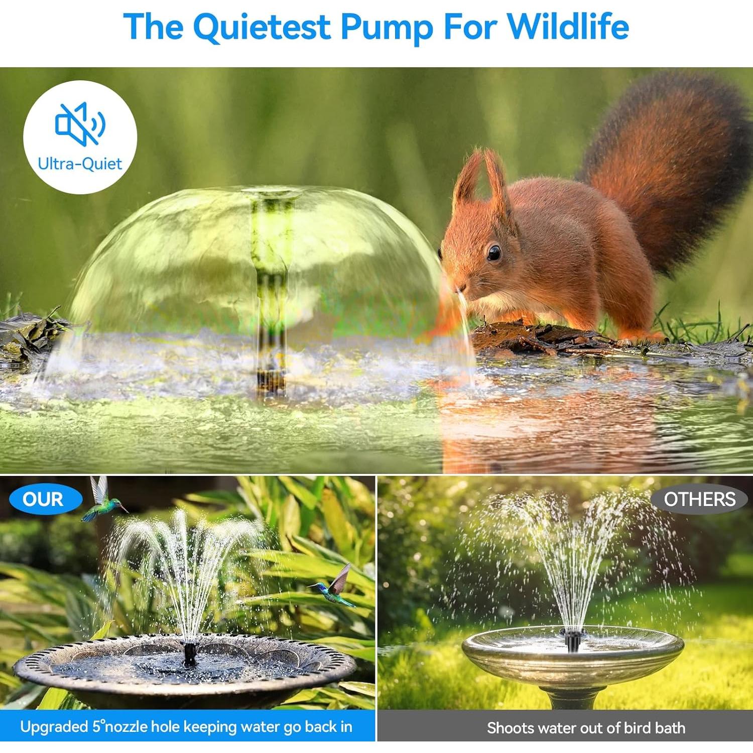 Bomba de Fuente Solar POPOSOAP 6.5W con Batería 3000mAh