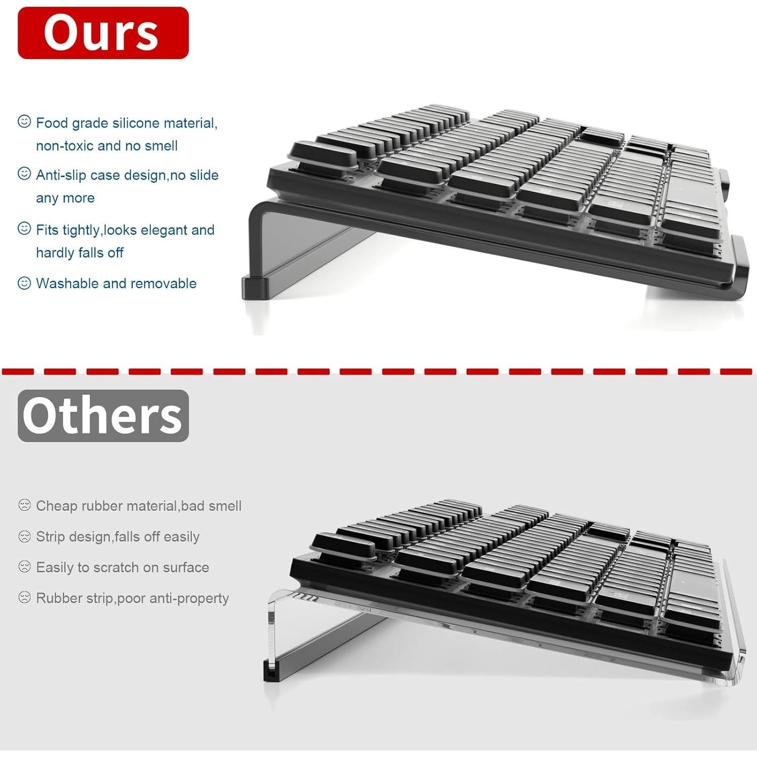 Soporte de Teclado Ergonómico KOTEMON 43.2 cm Acrílico Negro