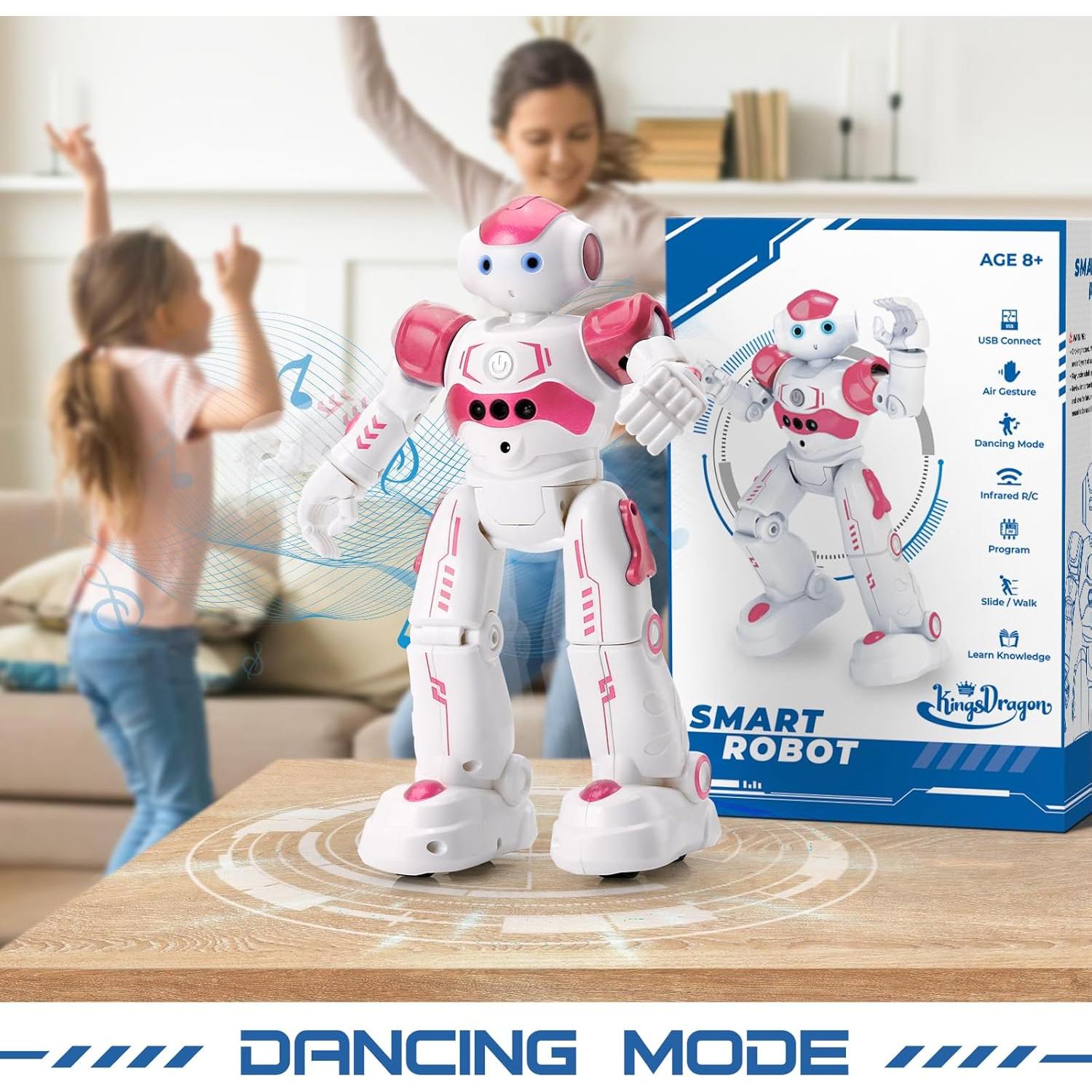 Robot Control Remoto KingsDragon Rosa 3-8 Años Programable