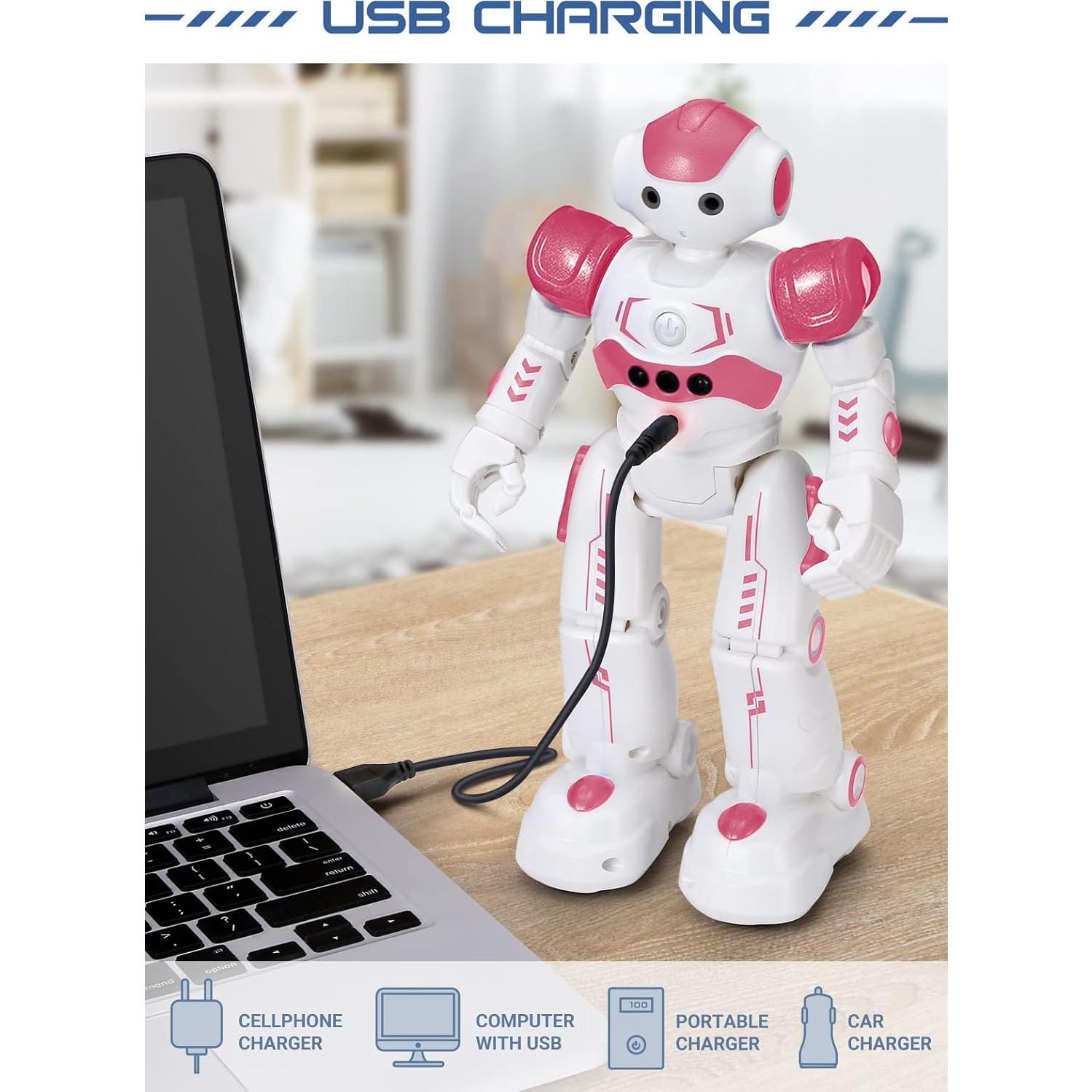 Robot Control Remoto KingsDragon Rosa 3-8 Años Programable