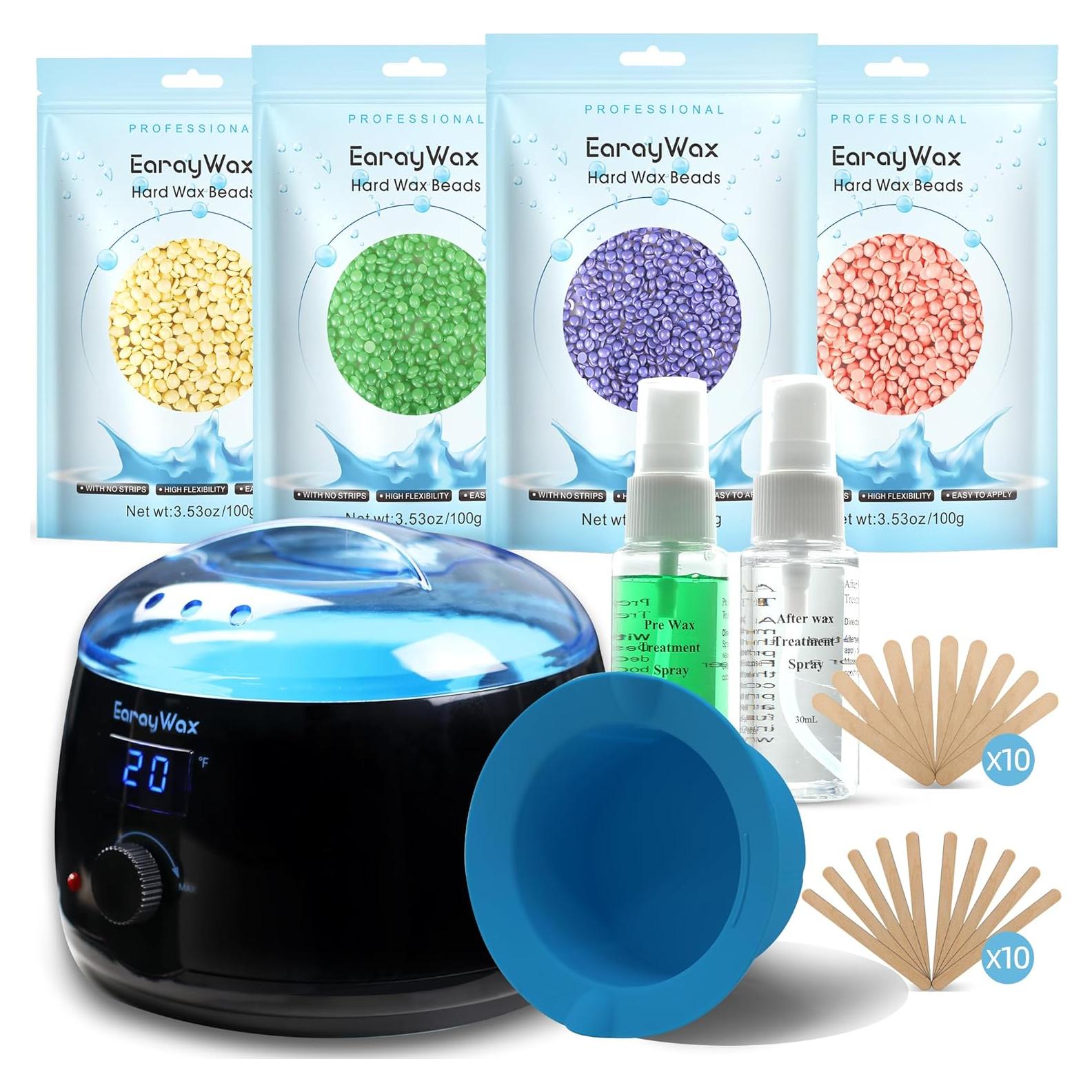 Kit de Depilación con Cera Dura Earaywax - Calentador Digital 16oz