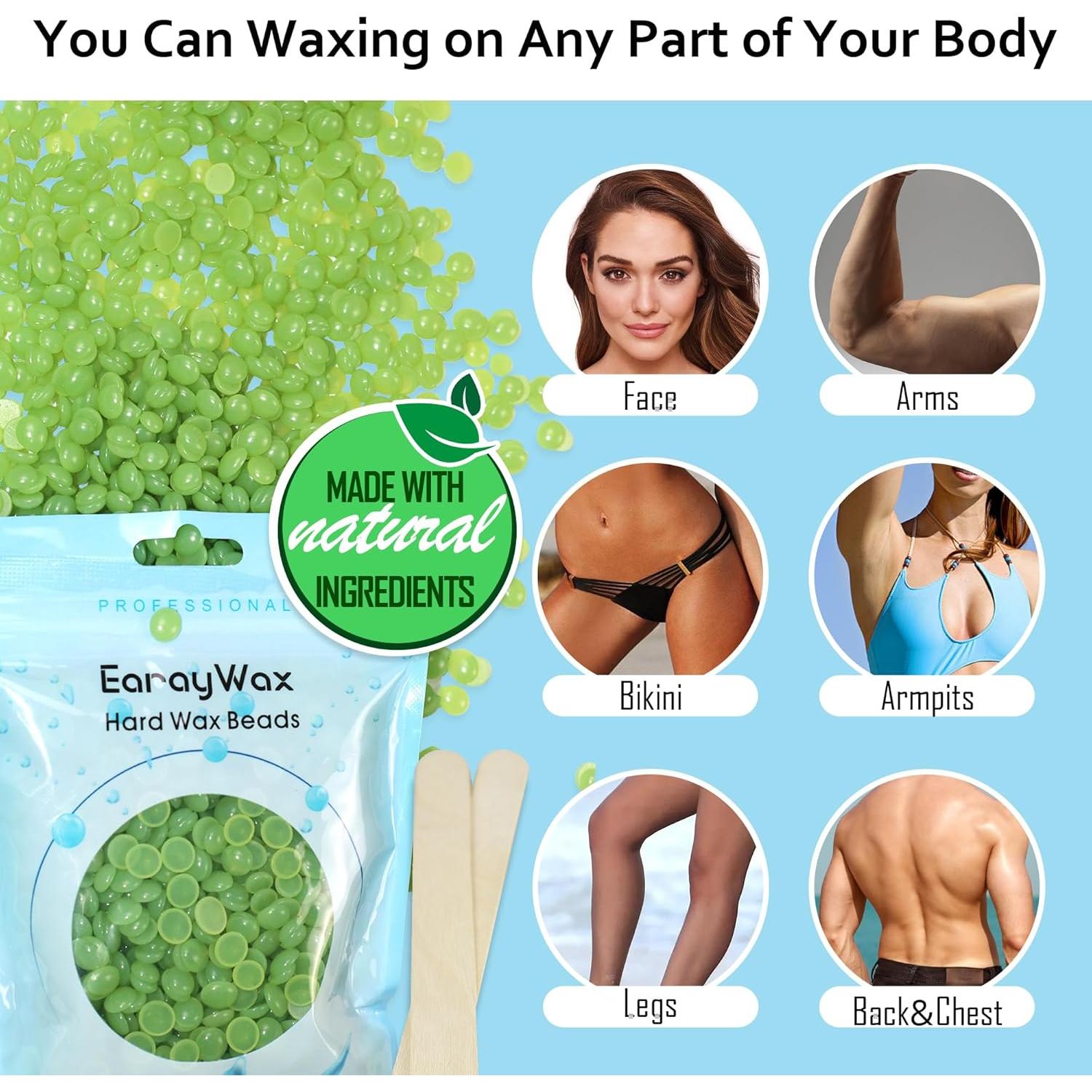 Kit de Depilación con Cera Dura Earaywax - Calentador Digital 16oz