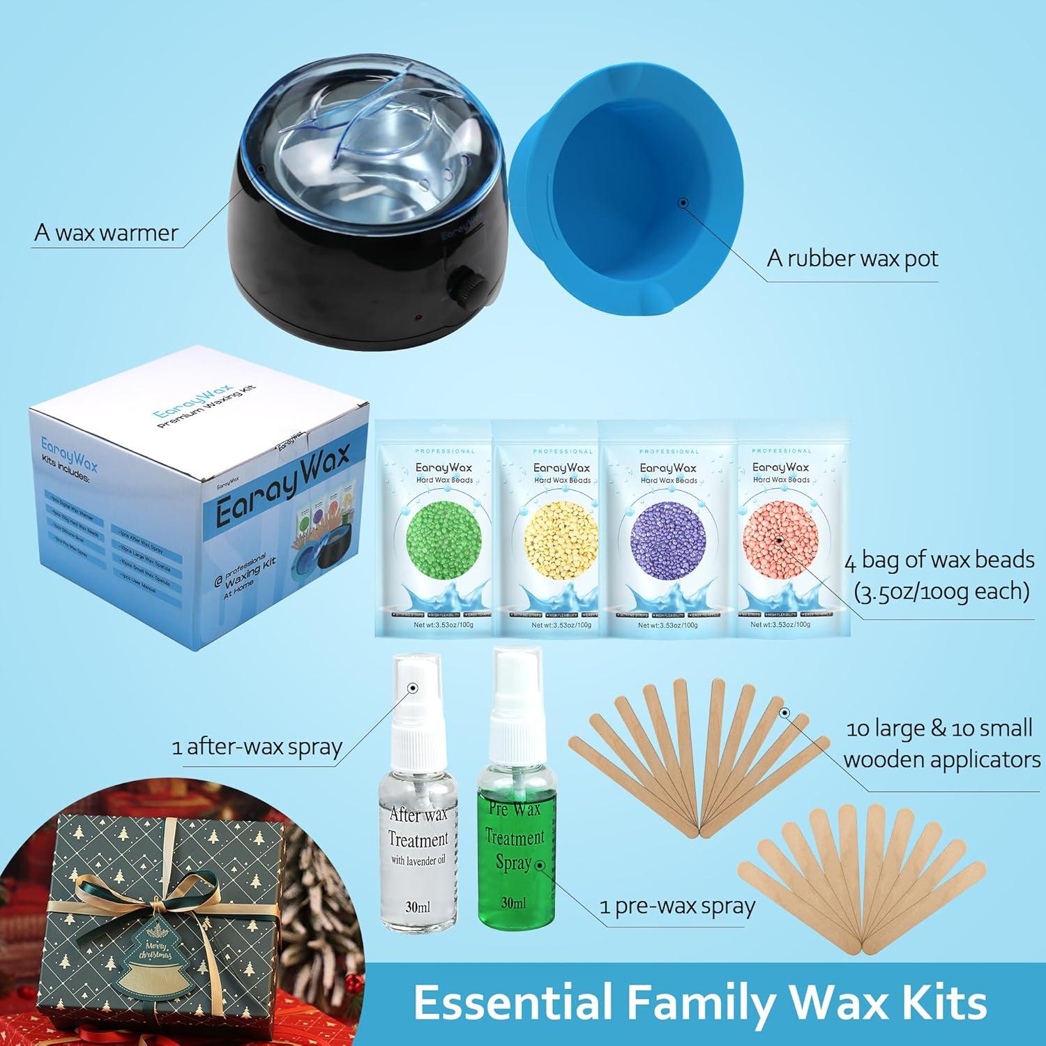 Kit de Depilación con Cera Dura Earaywax - Calentador Digital 16oz