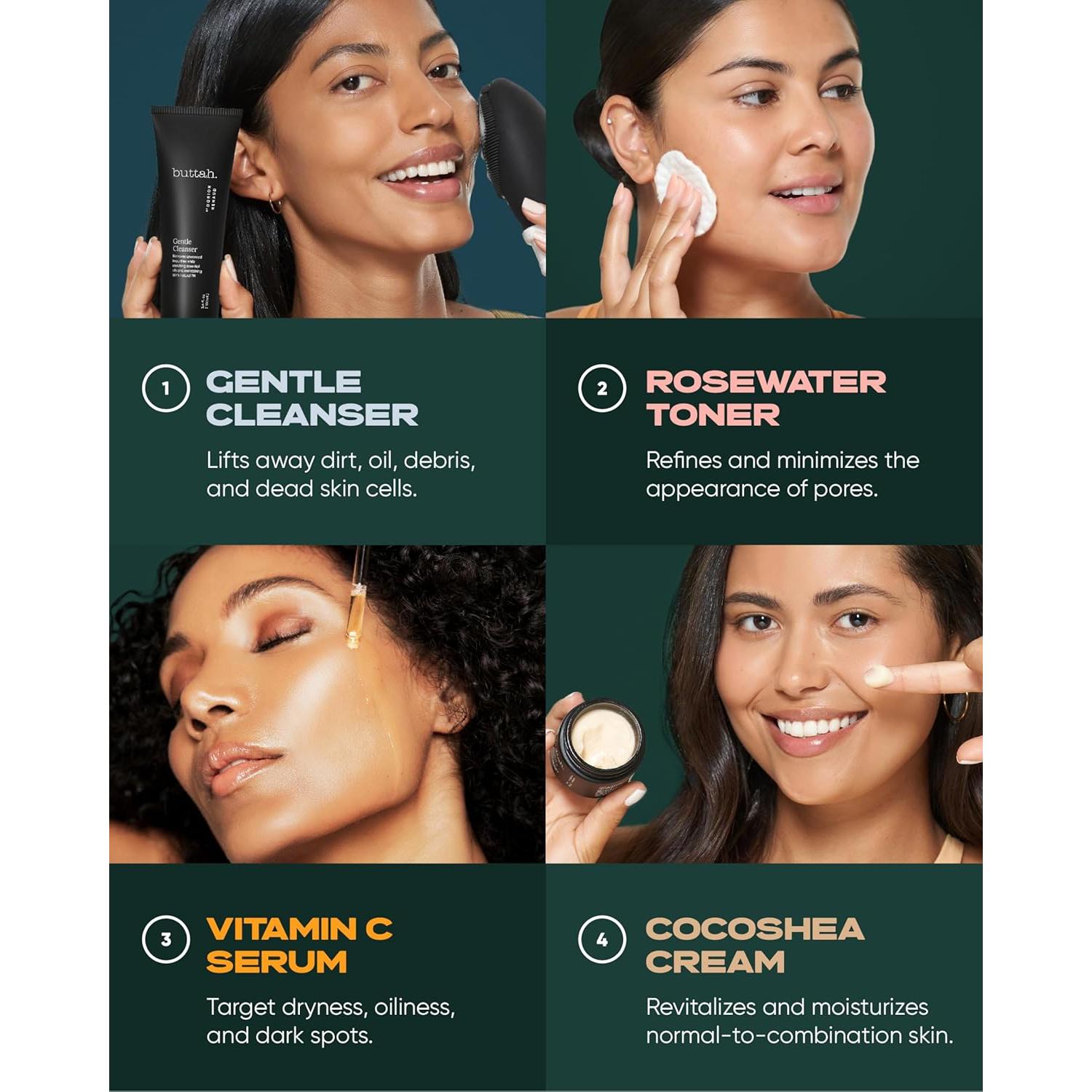 Kit de Cuidado de la Piel Buttah Skin - 5 Productos para Piel Melanina