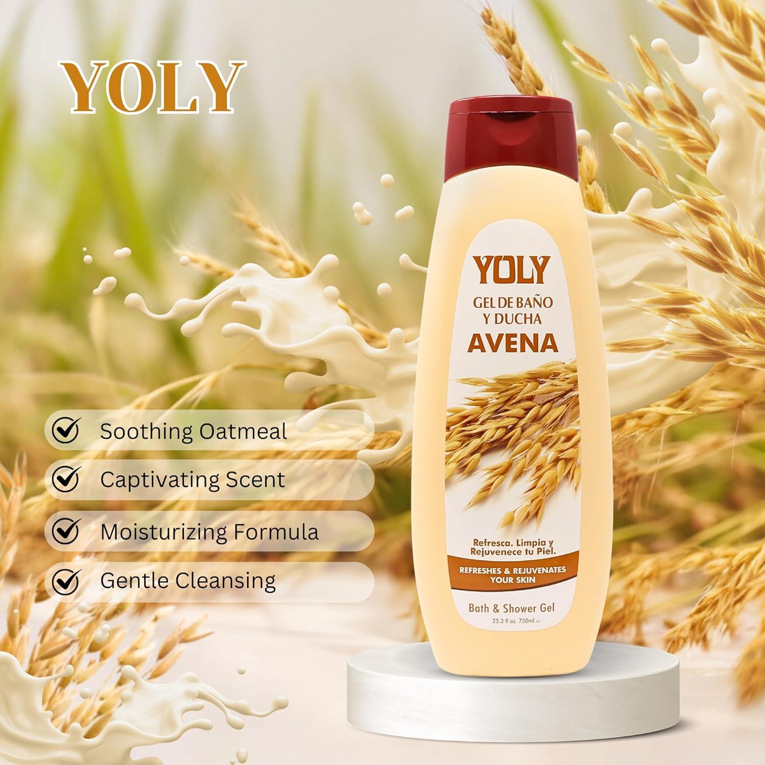 Gel de Baño de Avena YOLY - Hidratante 748 ml para Piel Sensible