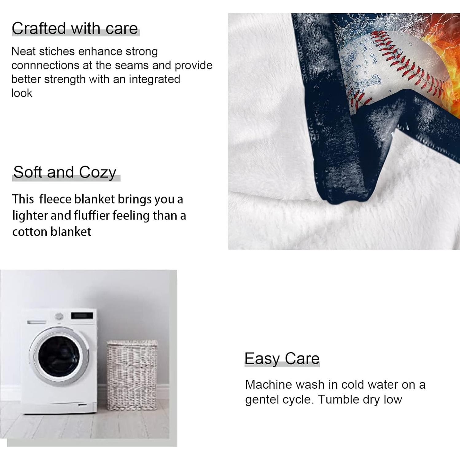 Manta de béisbol YISUMEI 127x152 cm microfibra ligera