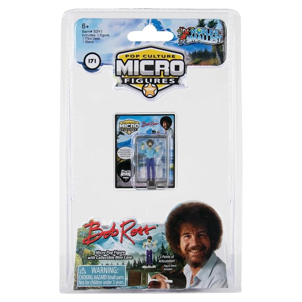 Figura Micro Bob Ross Coleccionable 3.18 cm con Estuche