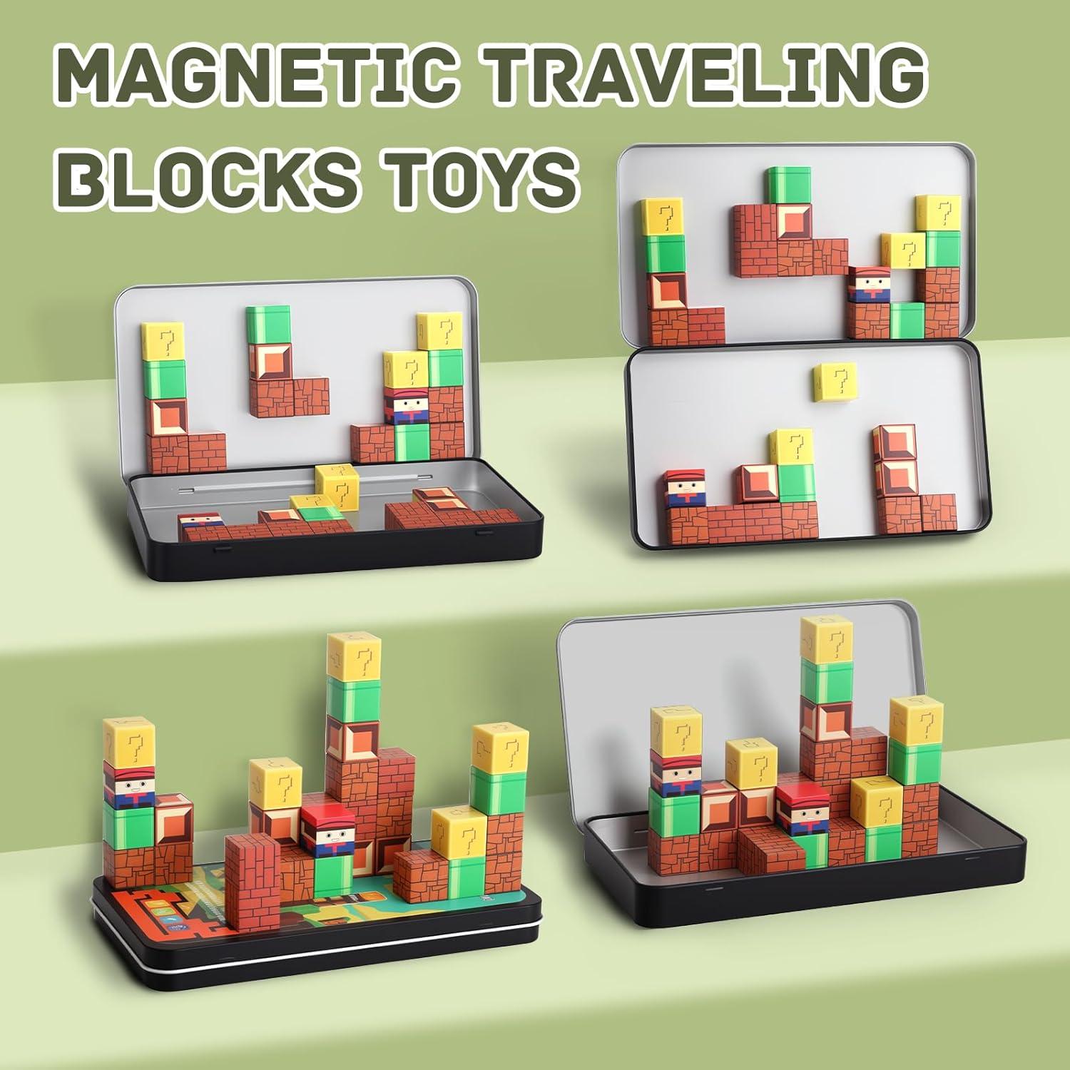 Bloques Magnéticos Mini 32PCS con Caja de Hierro - Juguete Educativo para Niños 3+