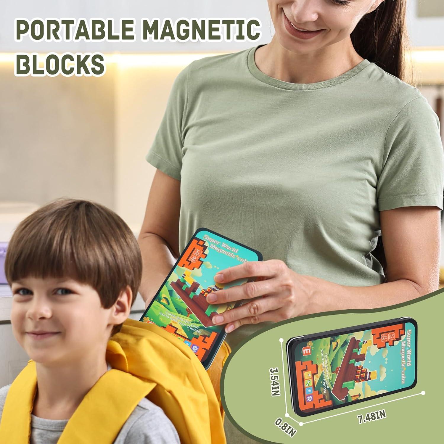 Bloques Magnéticos Mini 32PCS con Caja de Hierro - Juguete Educativo para Niños 3+