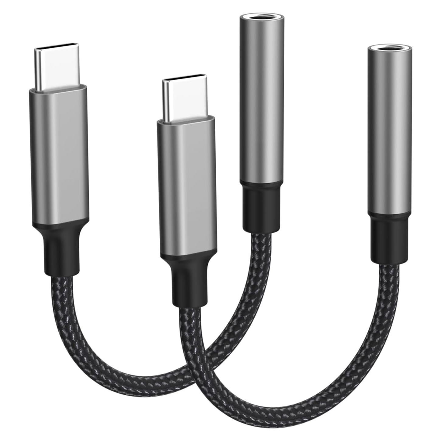 Adaptador USB C a 3.5mm DESOFICON - Paquete de 2, Audio Hi-Fi