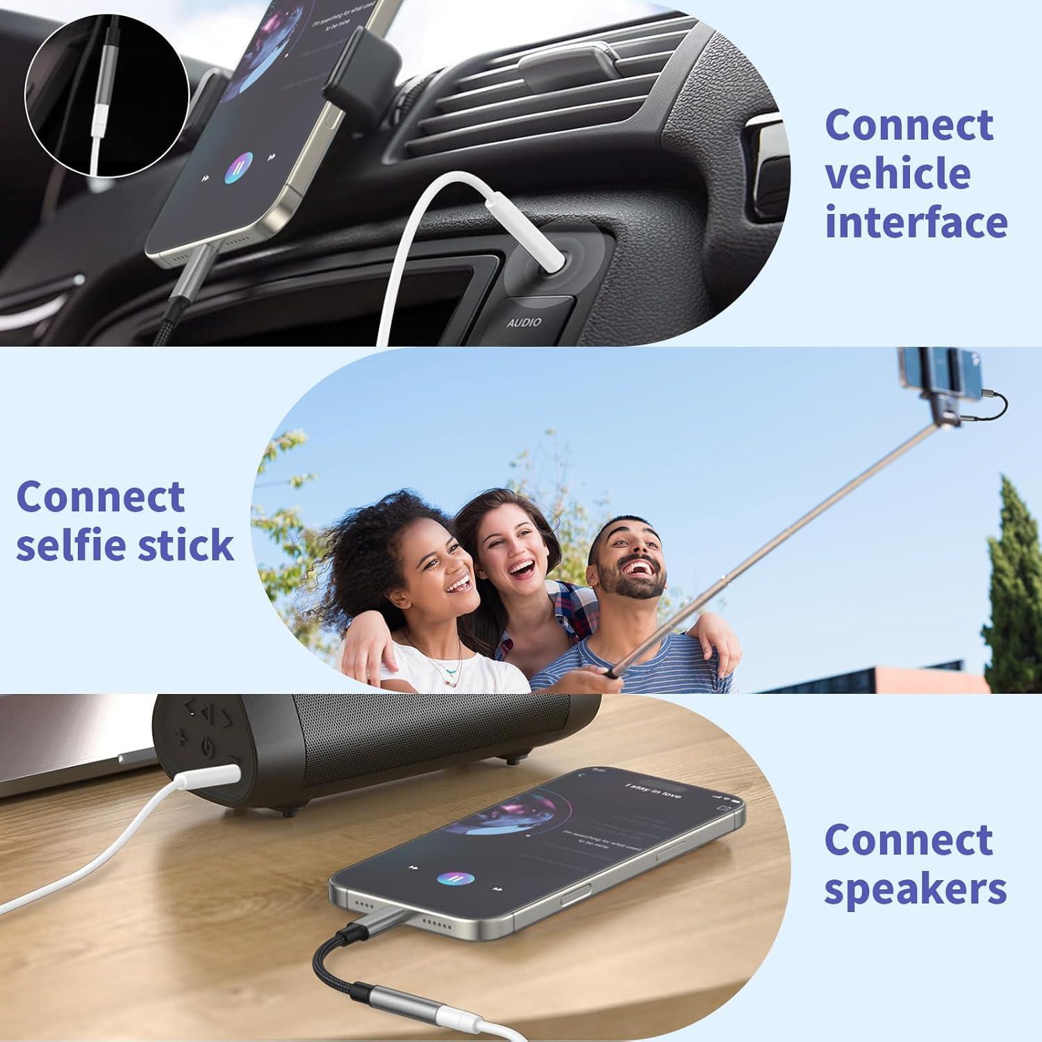 Adaptador USB C a 3.5mm DESOFICON - Paquete de 2, Audio Hi-Fi