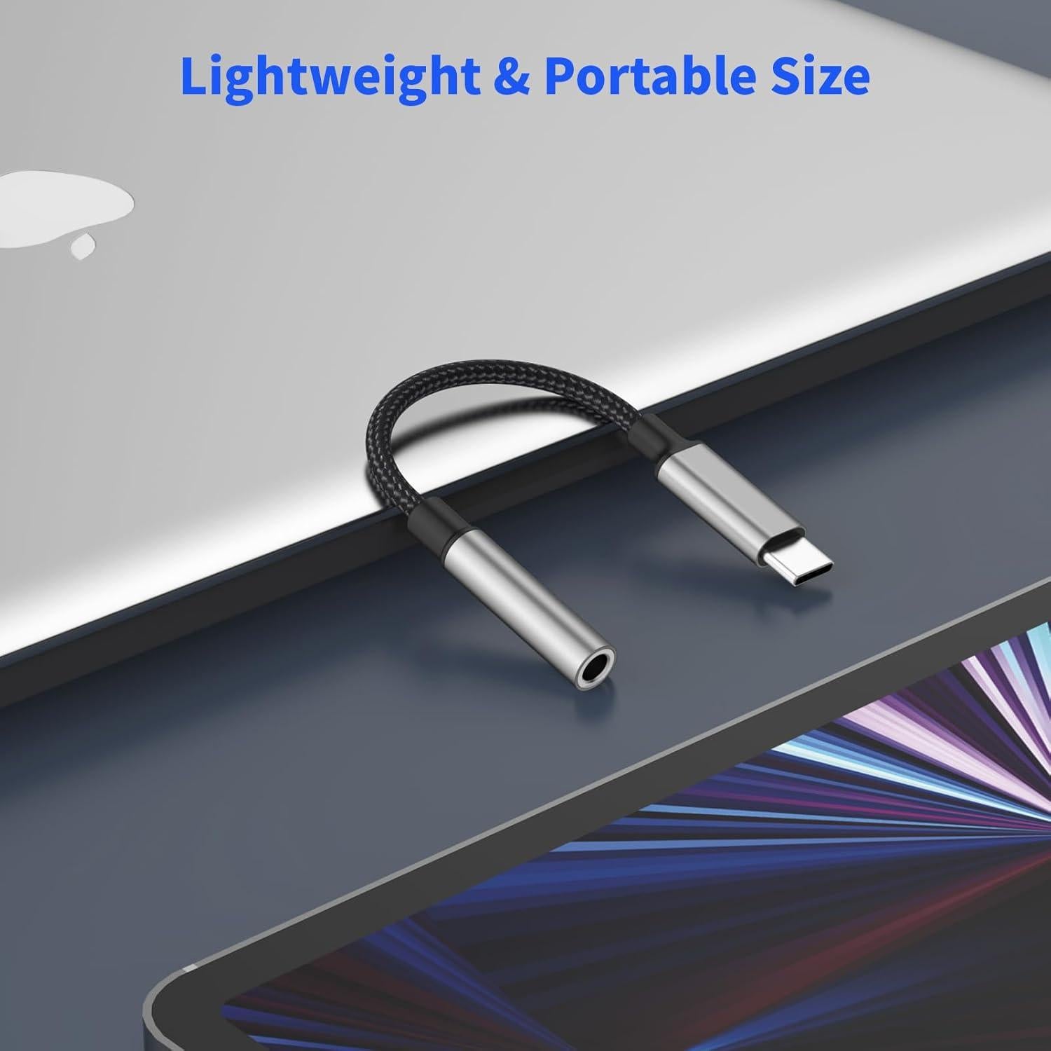 Adaptador USB C a 3.5mm DESOFICON - Paquete de 2, Audio Hi-Fi