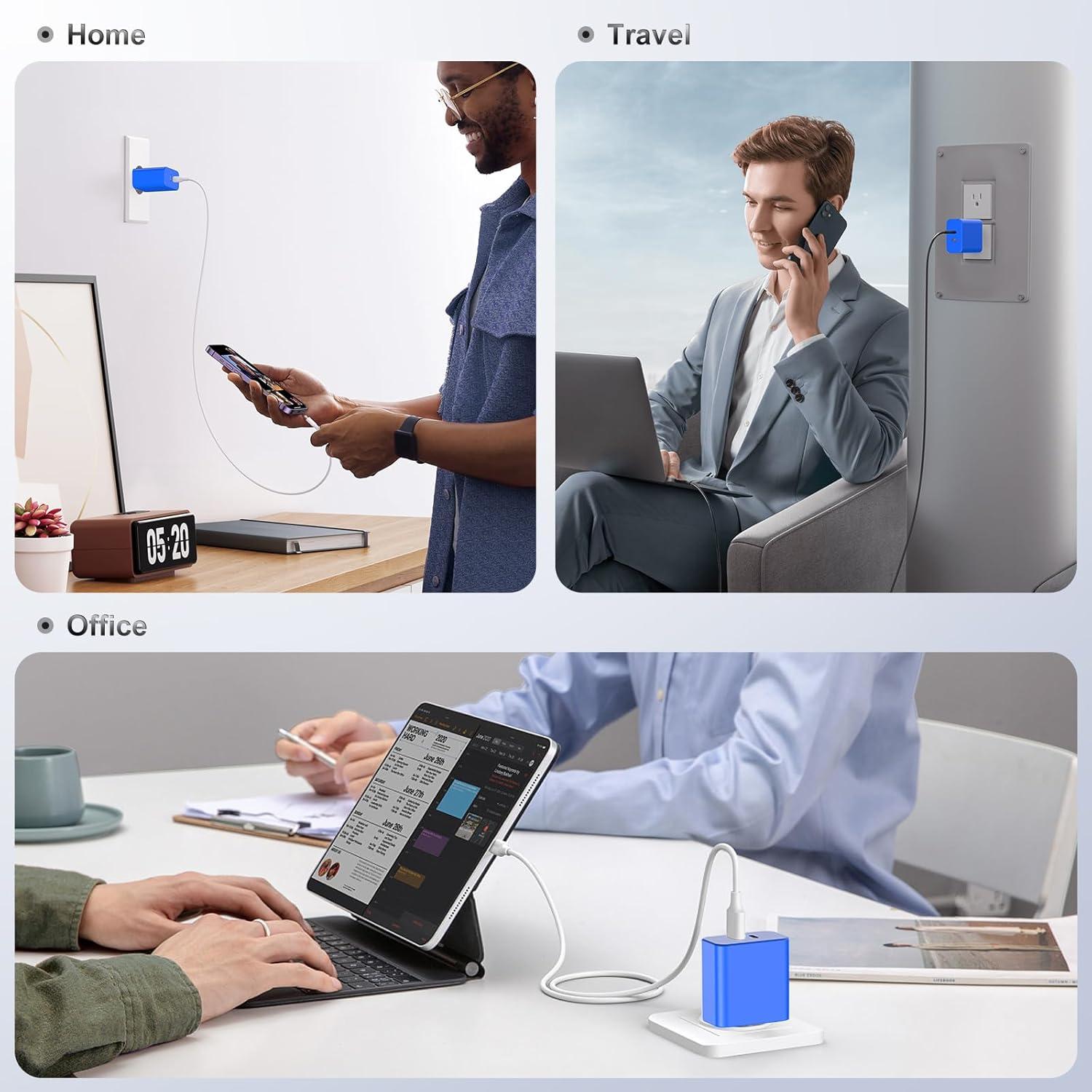 Cargador Dual USB C 40W Susnwere - Adaptador Rápido 2 Puertos