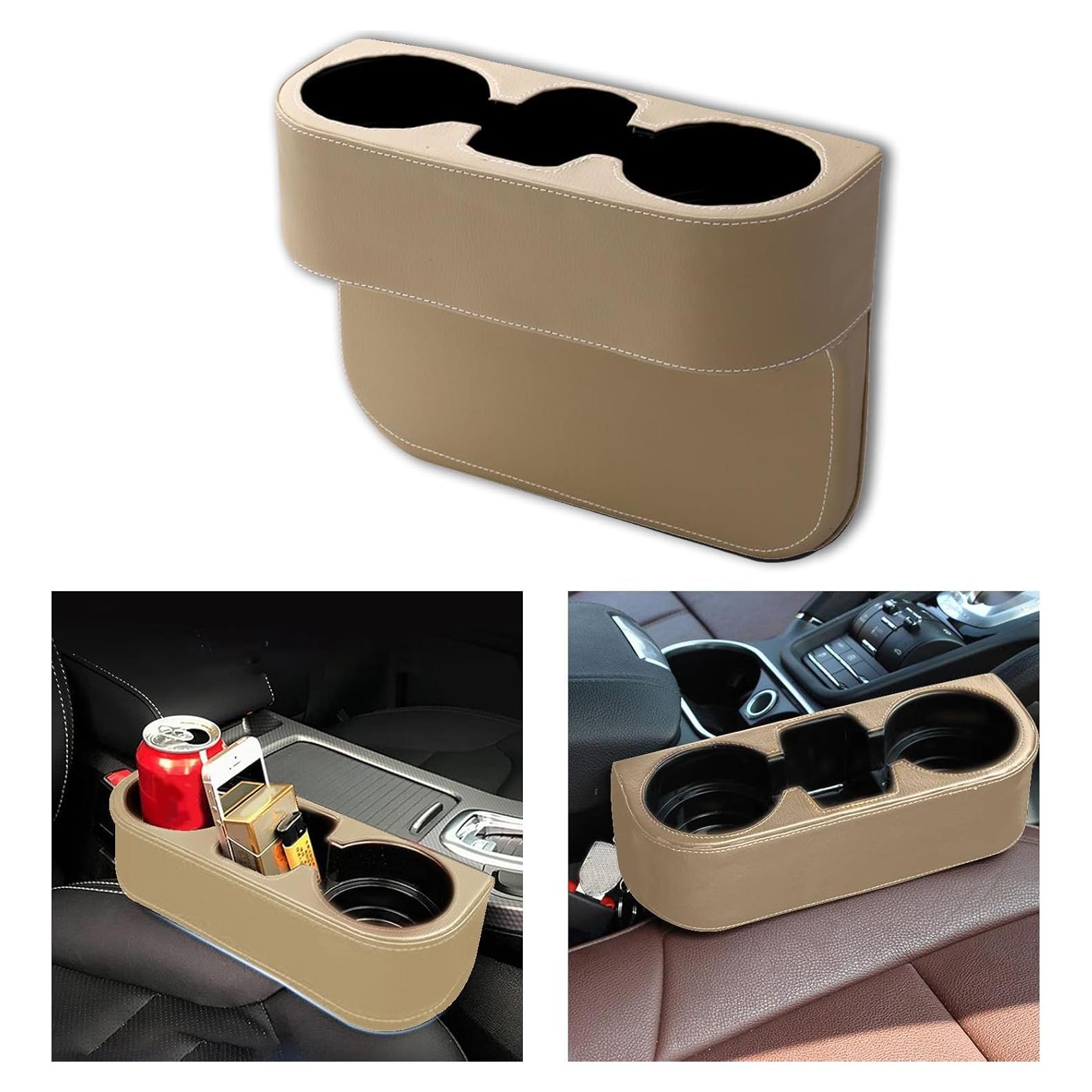 Soporte para Taza de Coche Piburth Beige, Organizador Multifuncional