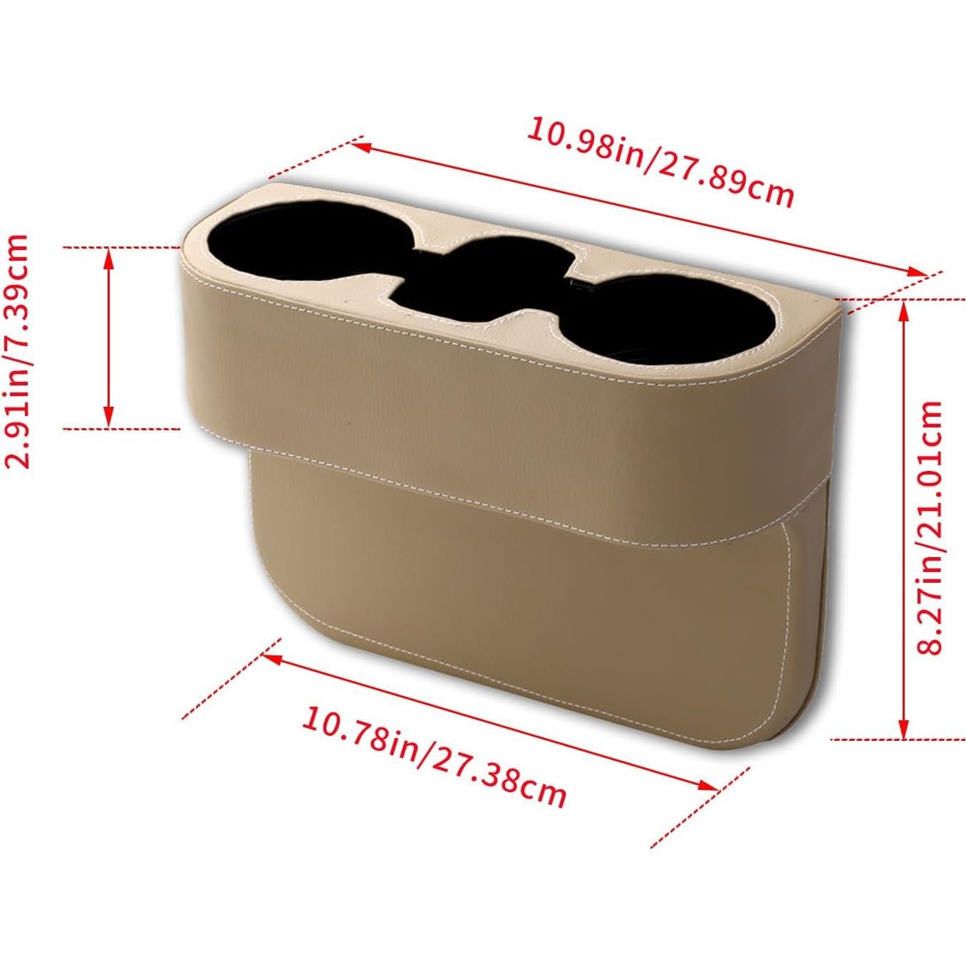 Soporte para Taza de Coche Piburth Beige, Organizador Multifuncional