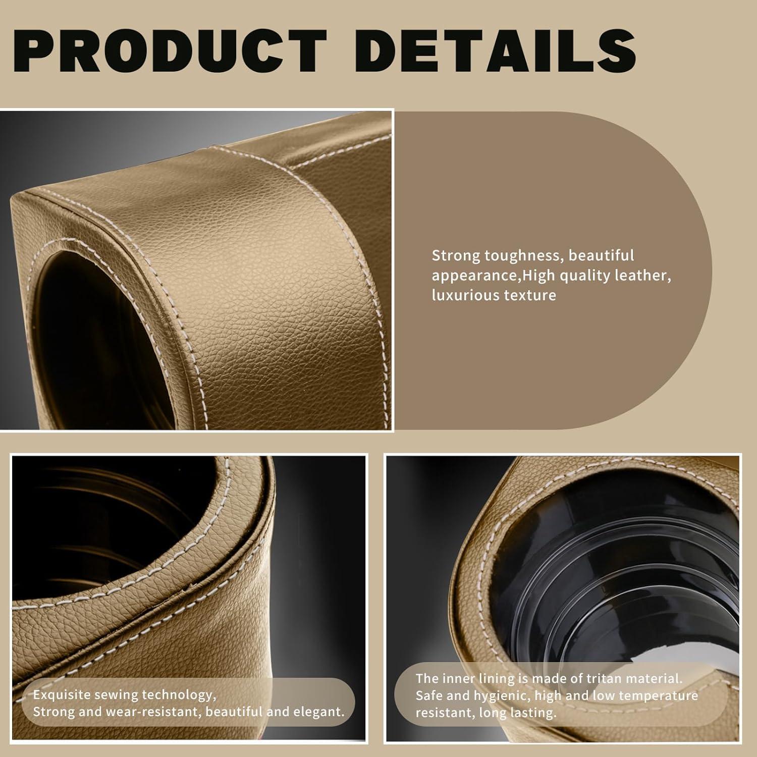 Soporte para Taza de Coche Piburth Beige, Organizador Multifuncional