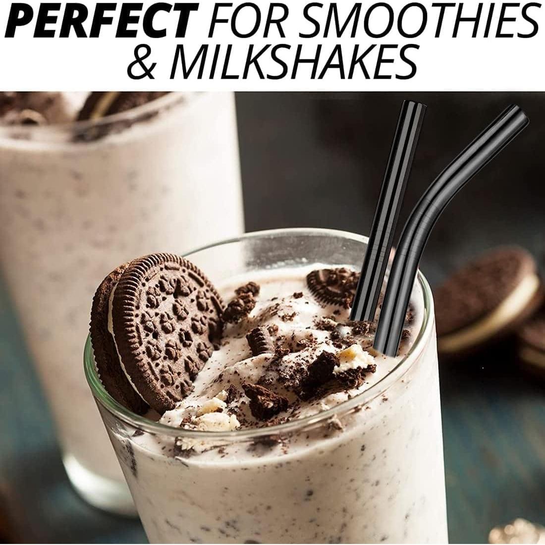 Set de 6 Popotes Reutilizables Vinaco de Acero Inoxidable Negros