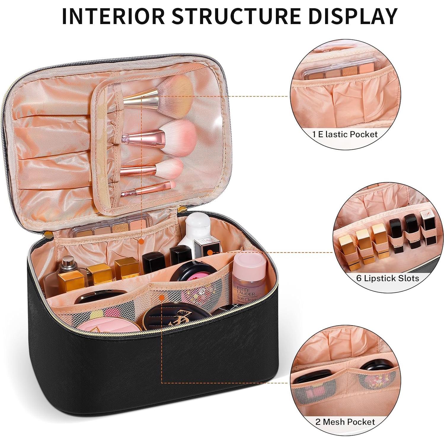 Bolsa de Maquillaje de Viaje Senbowe Beige Impermeable 23.9x16.3x11.9cm