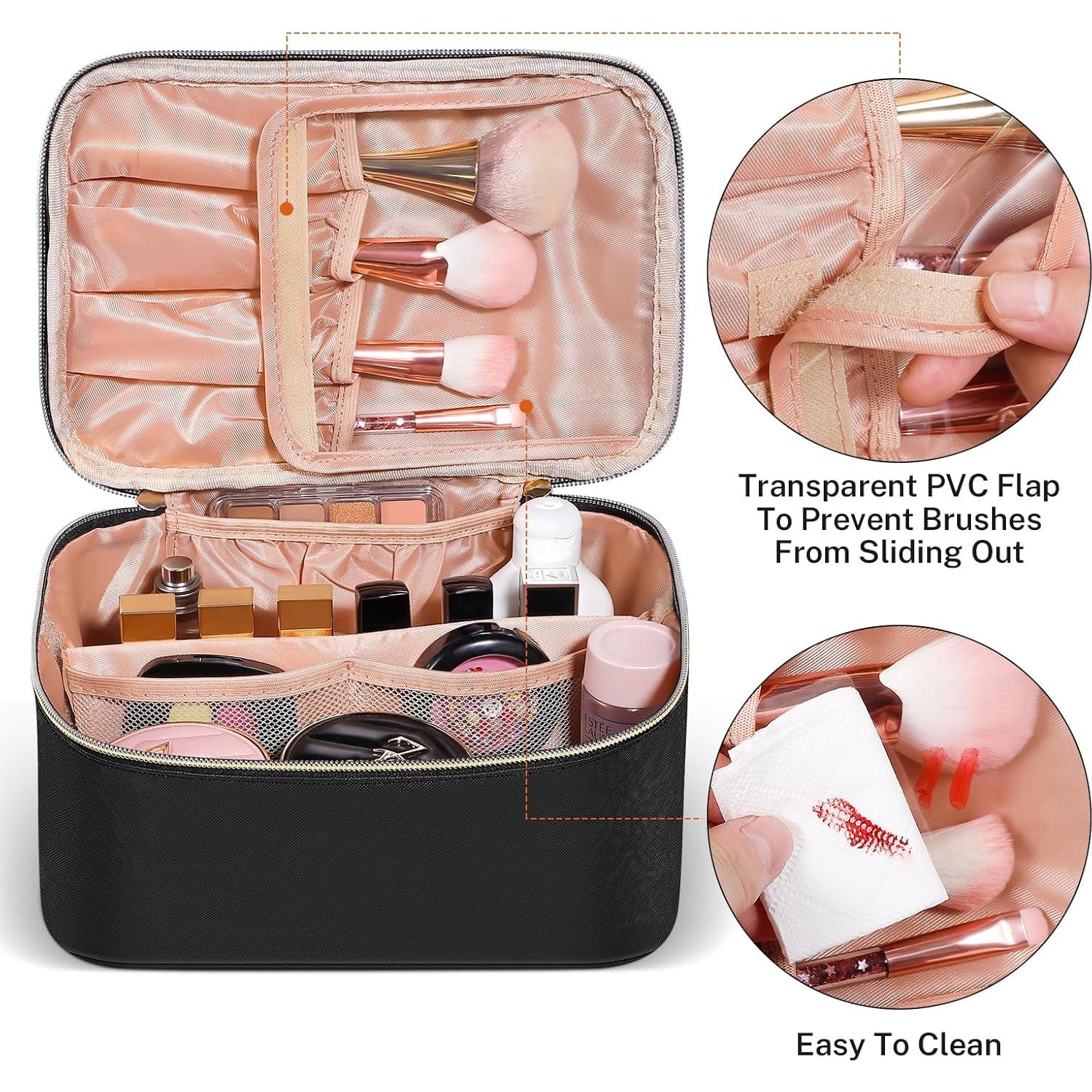 Bolsa de Maquillaje de Viaje Senbowe Beige Impermeable 23.9x16.3x11.9cm