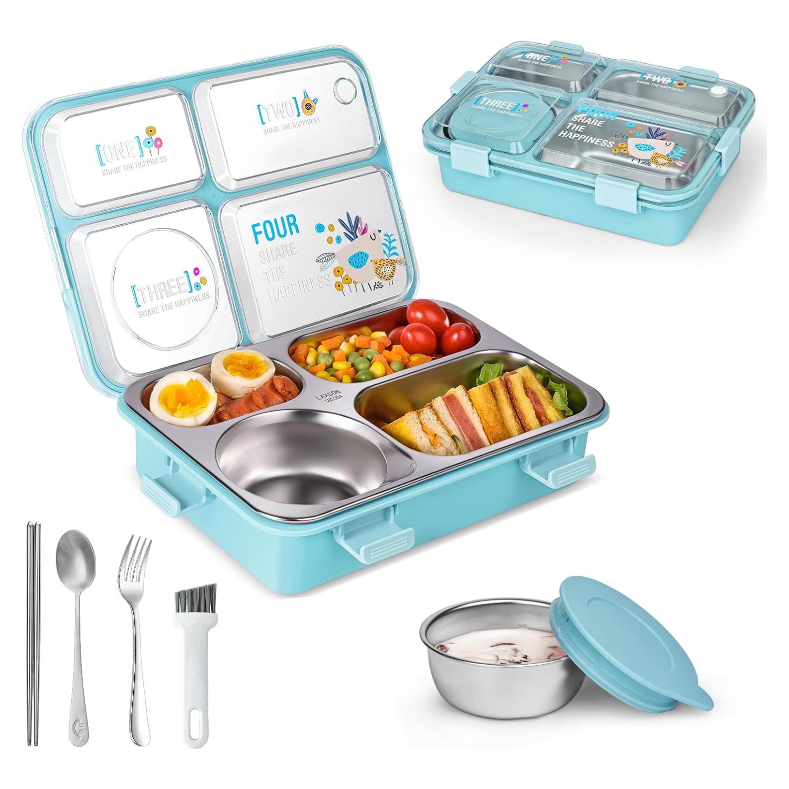 Caja de Almuerzo de Acero Inoxidable SAYAPE 850ml 4 Compartimentos