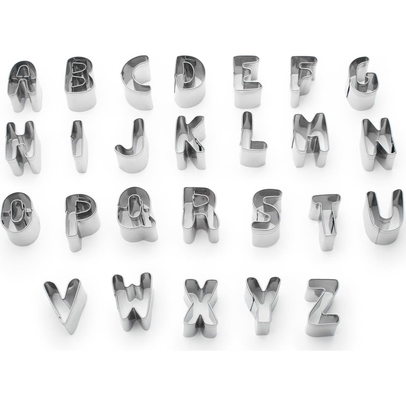 Cortadores de Galletas del Alfabeto Fox Run, 26 Piezas Metálico