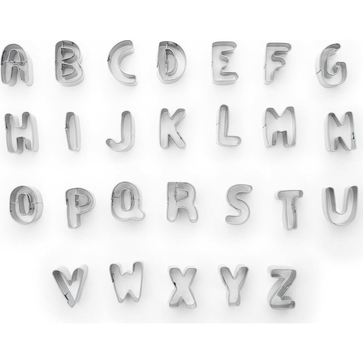 Cortadores de Galletas del Alfabeto Fox Run, 26 Piezas Metálico