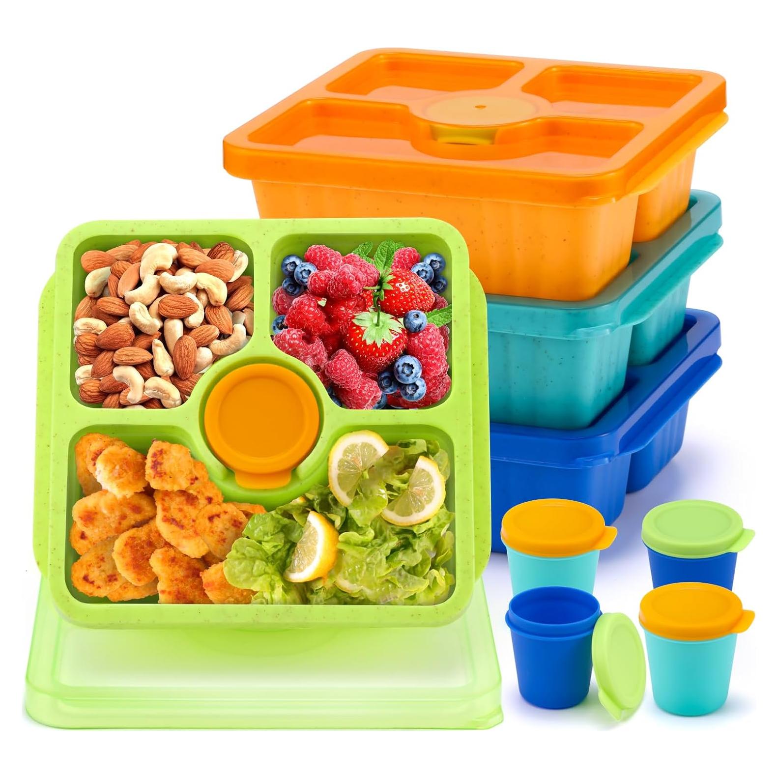 Cajas de Snack Bento QQKO 4 Piezas 550ml Apilables Joya