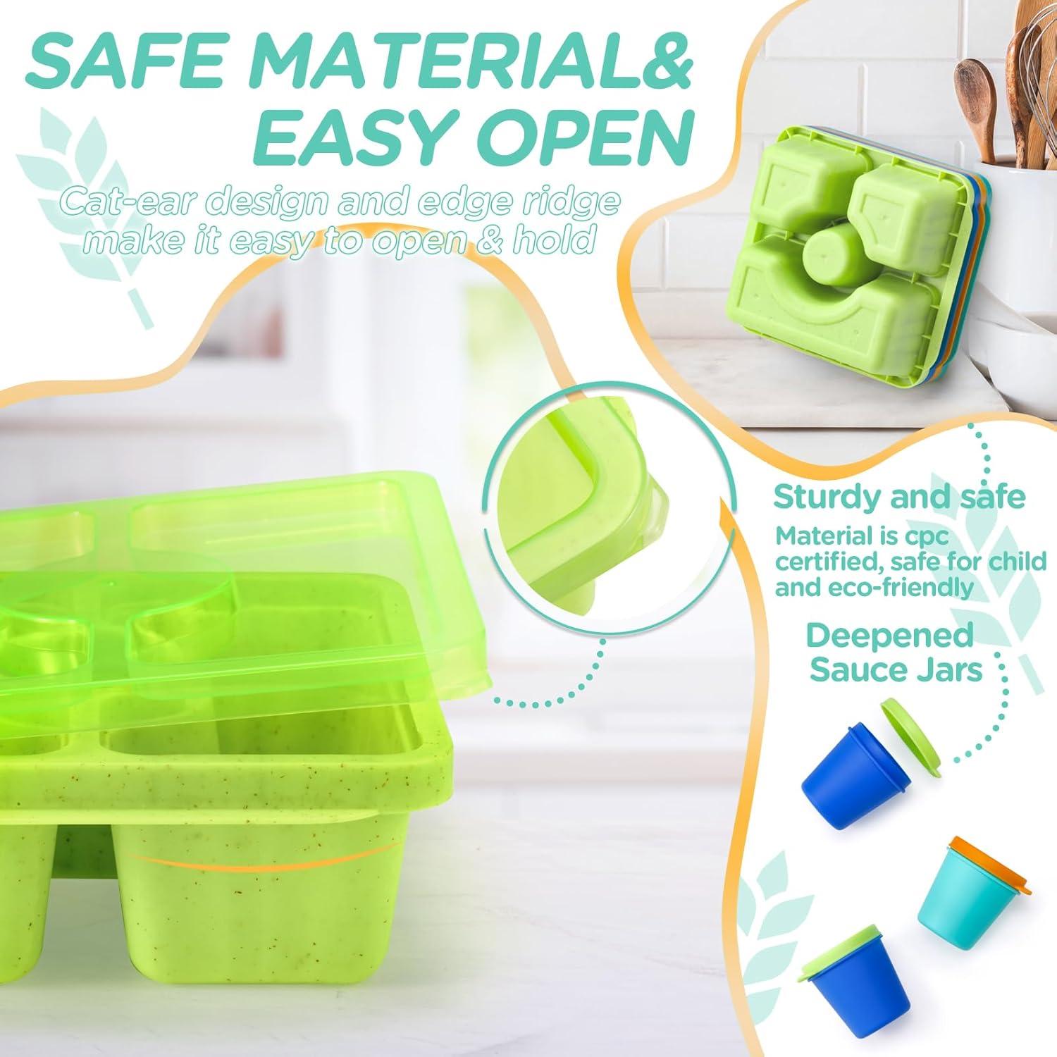 Cajas de Snack Bento QQKO 4 Piezas 550ml Apilables Joya